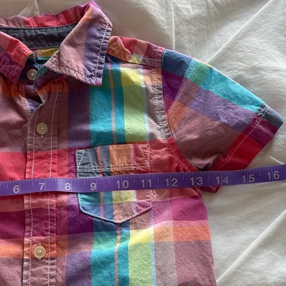 OshKosh B'gosh Colorful Plaid Button-Down Shirt - Picture 5 of 5